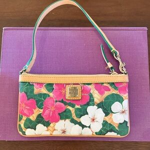 Dooney & Bourke Floral Wristlet - Pink, Green, and White